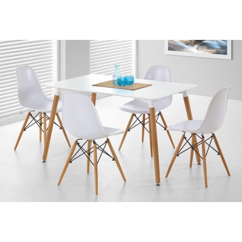 Mesa NURY, madera, tapa lacada blanca, 120 x 80 cms