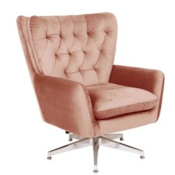 Sillón BÉCQUER, giratorio, regulable, tapizado velvet rosa 2