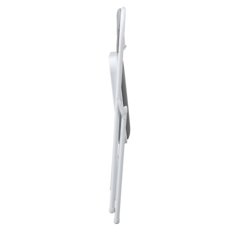 Silla SMART, plegable, metal, epoxi blanco, vinilo gris claro