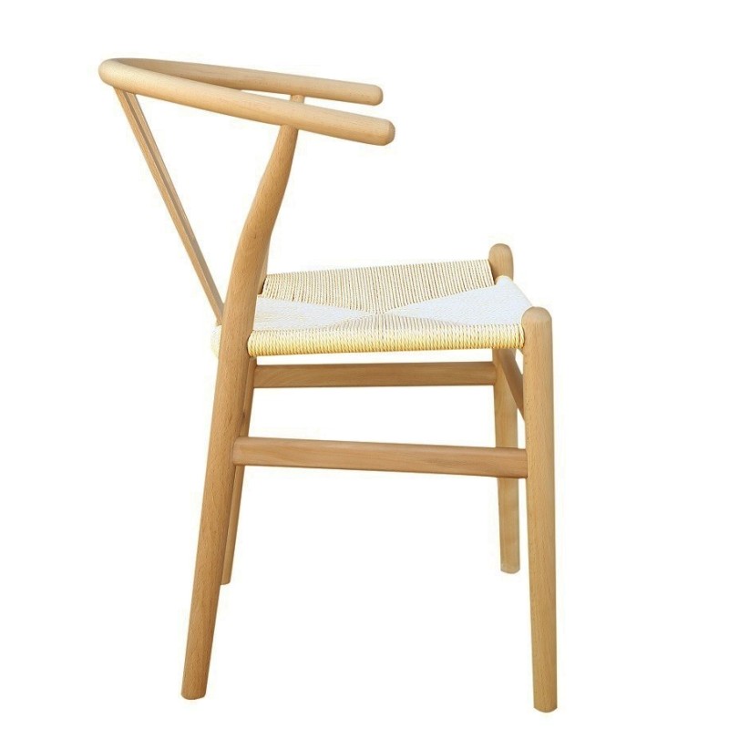 Silla WISH, madera de haya, natural, fibra trenzada