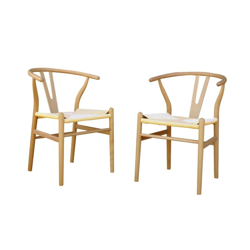 Silla WISH, madera de haya, natural, fibra trenzada
