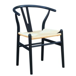Silla WISH, madera de haya, negro, fibra trenzada 2