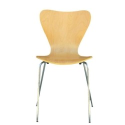 Silla JACOBO, apilable, cromada, acabado natural 2