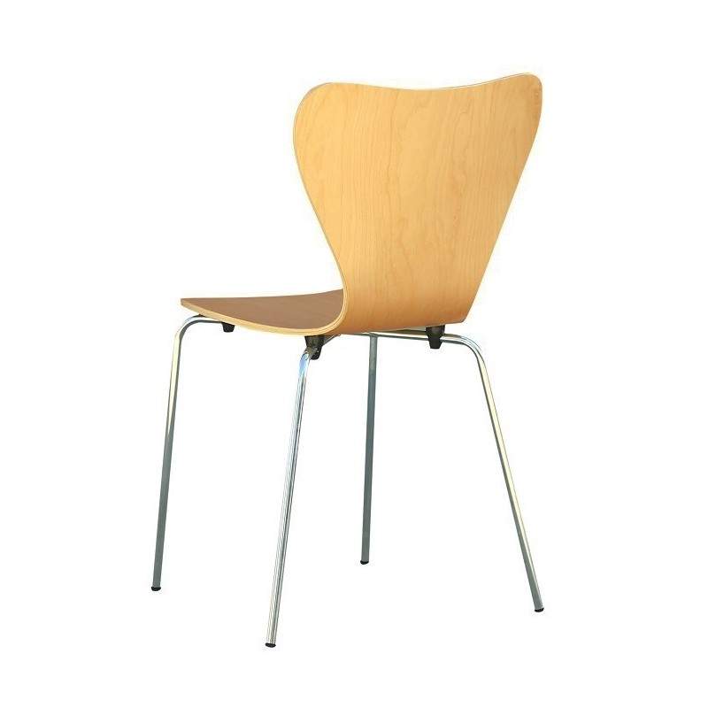 Silla JACOBO, apilable, cromada, acabado natural