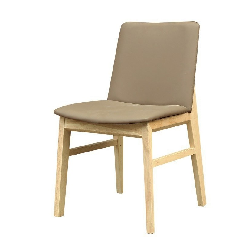 Silla ALPES, madera de haya, natural, similpiel marrón