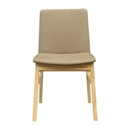 Silla ALPES, madera de haya, natural, similpiel marrón 2