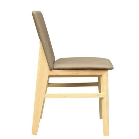 Silla ALPES, madera de haya, natural, similpiel marrón