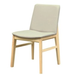 Silla ALPES, madera de haya, natural, similpiel gris 2