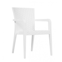 Sillón JAZMIN, apilable, polipropileno blanco