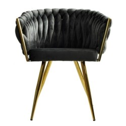 Sillón KING, metal dorado, tapizado velvet gris oscuro 2