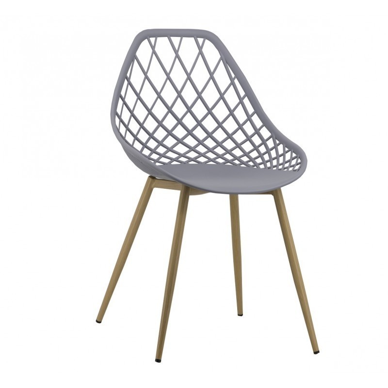 Silla REDING, metal, polipropileno gris
