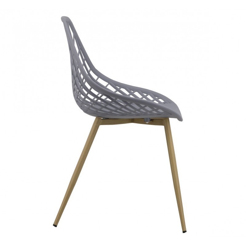 Silla REDING, metal, polipropileno gris