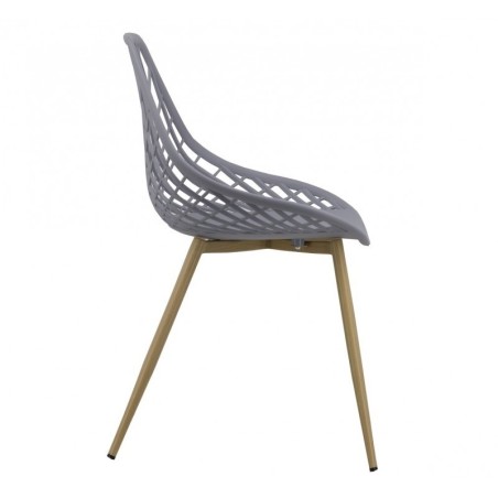 Silla REDING, metal, polipropileno gris