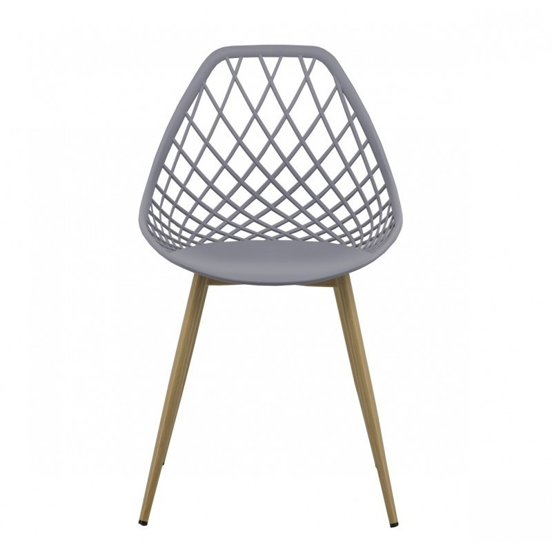 Silla REDING, metal, polipropileno gris