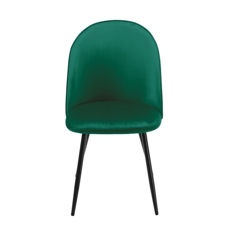 Silla MAGDA NEW, metal, tapizado velvet verde