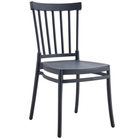 Silla MILOS NEW, apilable, tratamiento anti UV, polipropileno antracita