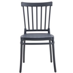 Silla MILOS NEW, apilable, tratamiento anti UV, polipropileno antracita 2