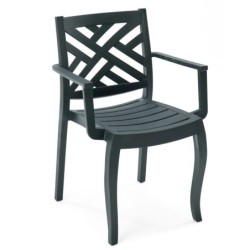 Sillón JACARANDA, apilable, polipropileno antracita