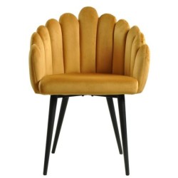 Sillón DEVIN, metal, tapizado velvet amarillo 2