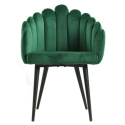 Sillón DEVIN, metal, tapizado velvet verde oscuro 2