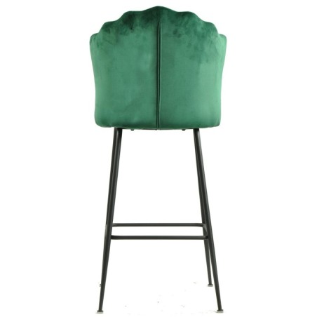 Taburete DEVIN, metal, tapizado velvet verde oscuro