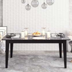 Mesa de comedor SIENA, biIaminado mármol negro, 180 x 90 cms. 2