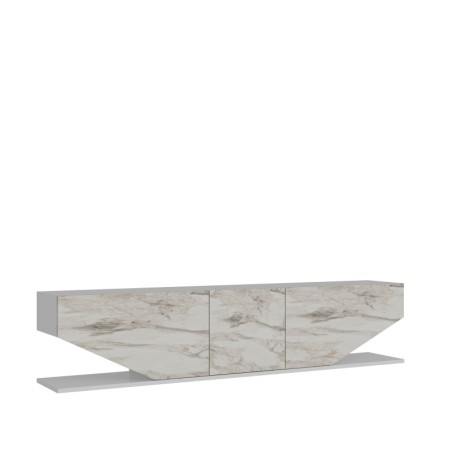 Mueble de TV VIOLET, biIaminado mármol blanco, 180 cms.