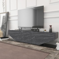 Mueble de TV VIOLET, biIaminado mármol negro, 180 cms. 2