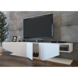 Mueble de TV VIOLET, biIaminado blanco brillo, 180 cms. 2