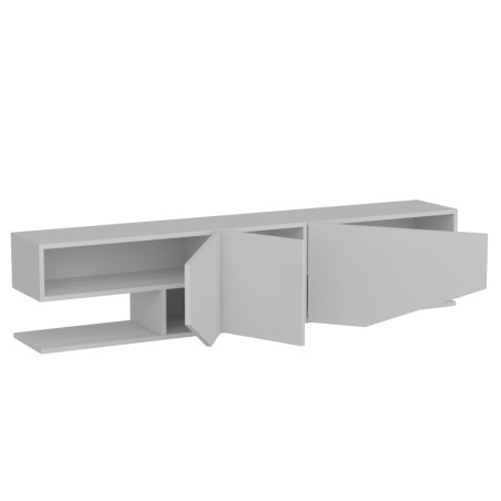 Mueble de TV VIOLET, biIaminado blanco brillo, 180 cms.