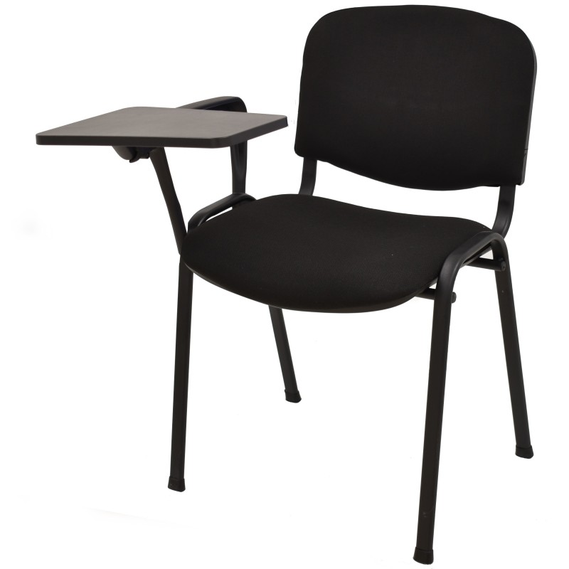 Silla NIZA NEW AM, brazo pala a derecha, chasis negro, tejido negro