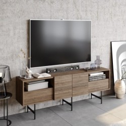 Mueble de TV SIMON, biIaminado nogal, 180 cms. 2