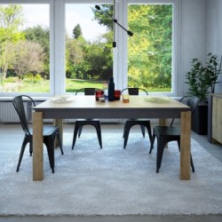 Mesa de comedor PHILIPPA, biIaminado roble con gris oscuro, 160 x 80 cms. 2