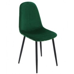 Silla HORUS NEW, metal, tapizado velvet verde con trasera floral a juego 2