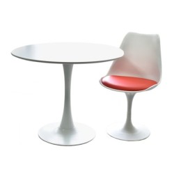 Mesa TUL (SU), base de metal, tapa lacada blanca, 90 cms de diámetro 2