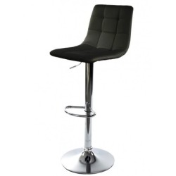 Taburete DESEO NEW (M) , cromado, similpiel negra