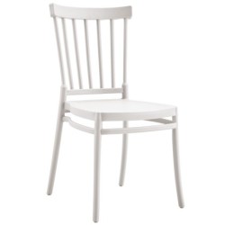 Silla MILOS NEW, apilable, tratamiento anti UV, polipropileno blanco