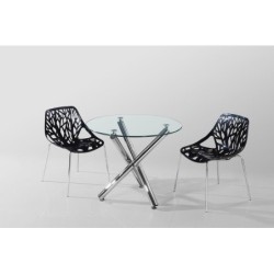 Mesa DESIREE NEW, cromada, cristal, 90 cms diámetro 2