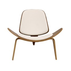 Sillón NORDIC (R), palo rosa, similpiel blanca 2