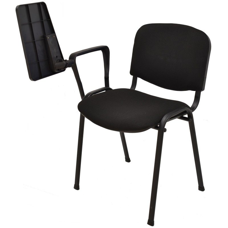 Silla NIZA NEW AM, brazo pala a derecha, chasis negro, tejido negro