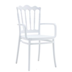 Sillón WEDDING, apilable, polipropileno blanco