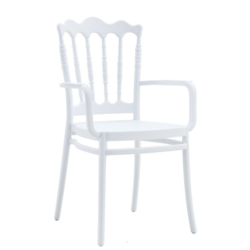Sillón WEDDING, apilable, polipropileno blanco