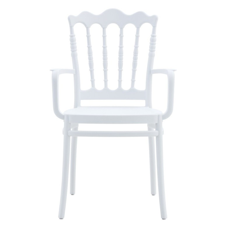 Sillón WEDDING, apilable, polipropileno blanco