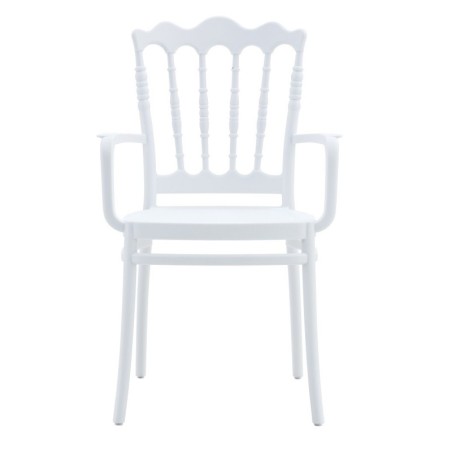 Sillón WEDDING, apilable, polipropileno blanco
