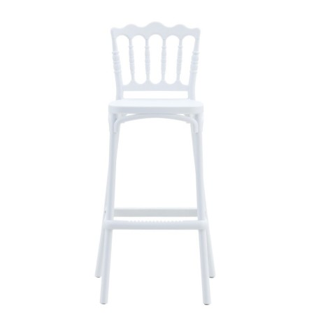 Taburete WEDDING, tratamiento anti UV, polipropileno blanco