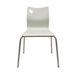 Silla AMELIE, apilable, acero inoxidable, asiento laminado HPL, blanco roto 2