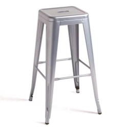 Taburete TOL EK LIMITED, acero, gris plata