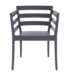 Sillón SALERNO, apilable, polipropileno antracita 2