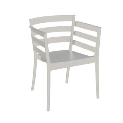 Sillón SALERNO, apilable, polipropileno gris pálido