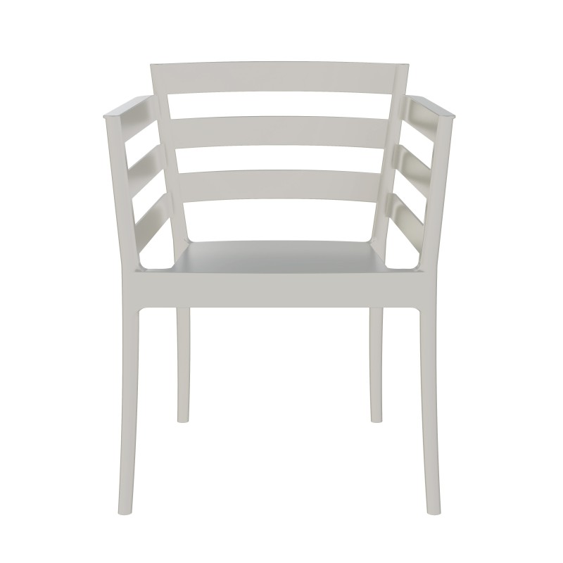 Sillón SALERNO, apilable, polipropileno gris pálido